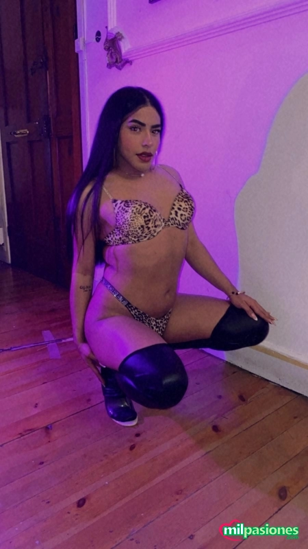 Chica trans atractiva adicta al sexo
